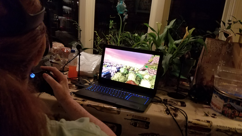 This is the first time I’ve ever seen my mother hold a gamepad. I did have to move her fingers a little.